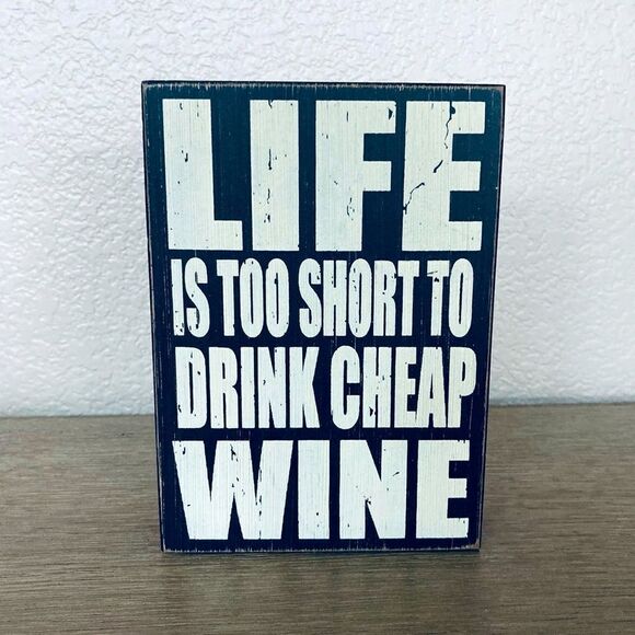 Funny Cheap Wine Humor Decor Sign - Picture 1 of 2